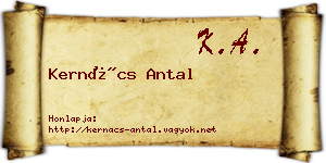 Kernács Antal névjegykártya
